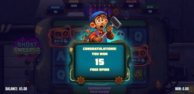 Ghost Sweeper - Free Spins feature triggered